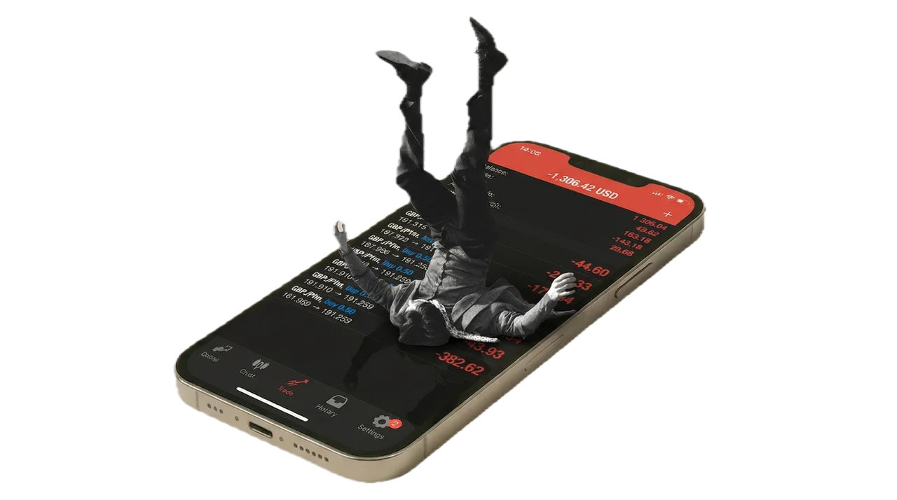 Trader falling into losses